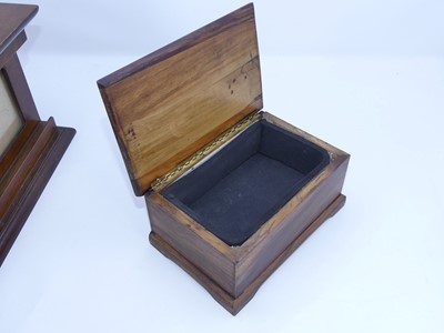 Lot 452 - A hardwood table box, w.19cm; together with...