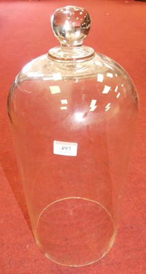 Lot 497 - A clear glass cloche, h.48cm