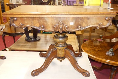 Lot 1286 - A mid-Victorian mahogany fold over tea table,...