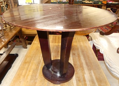 Lot 1291 - A contemporary hardwood circular pedestal low...