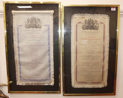 Lot 402 - A Royal Opera House silk programme, for a gala...