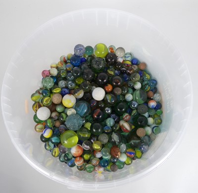 Lot 419 - A collection of coloured glass marbles