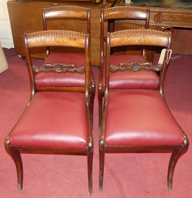 Lot 1327 - A set of four 19th century mahogany bar back...