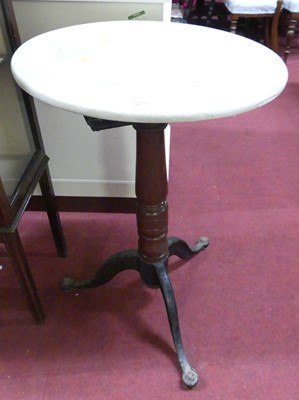 Lot 1359 - A turned mahogany and cast iron based pedestal...