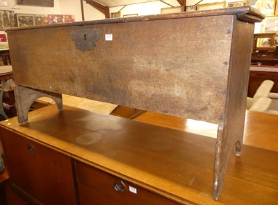 Lot 1361 - A 17th century provincial elm six plank coffer,...