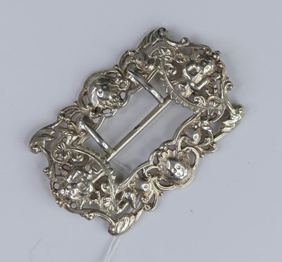 Lot 338 - A George V silver belt buckle, maker M&L,...