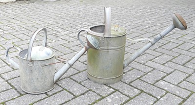 Lot 1403 - Two galvanised metal watering cans