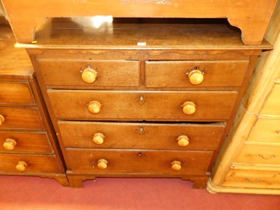 Lot 1395 - A circa 1800 provincial oak chest of two short...