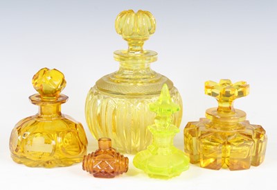 Lot 2157 - A late 19th century amber glass scent bottle...