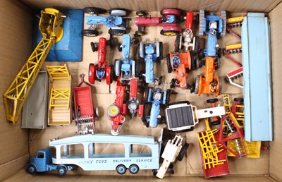 Lot 1439 - One mixed box of playworn Dinky toys and Corgi...