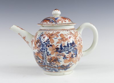 Lot 2064 - A Lowestoft porcelain teapot, circa 1780, of...