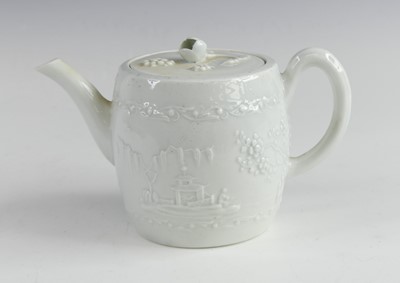 Lot 2076 - A Worcester 'blanc-de-chine' porcelain teapot,...