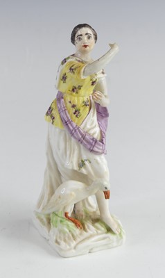 Lot 2123 - A Mennecy porcelain figure of a girl, circa...