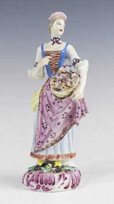 Lot 2120 - A Bow porcelain figure 'Gardener's Companion',...