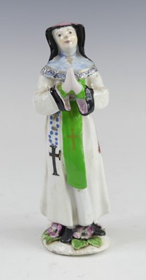 Lot 2118 - A Bow porcelain figure of a nun, circa 1765,...