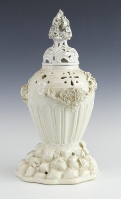 Lot 2094 - A St Cloud porcelain pot purri, circa 1730, in...