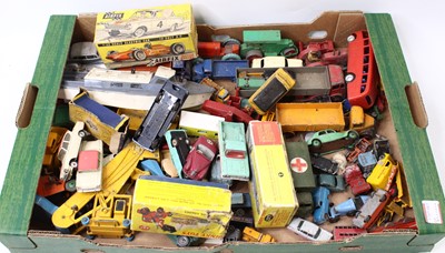 Lot 1436 - Matchbox/Corgi and Dinky Toys tray containing...