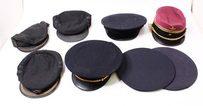 Lot 61 - Six railwayman's hats, five are British rail...