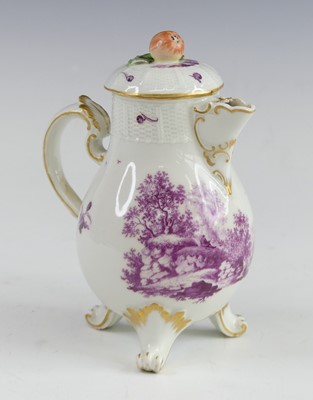 Lot 2100 - A Ludwigsberg porcelain cream jug and cover,...