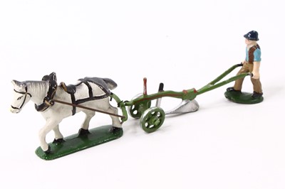 Lot 2053 - Wend-Al Toys, Horse-Drawn Plough and farmhand,...