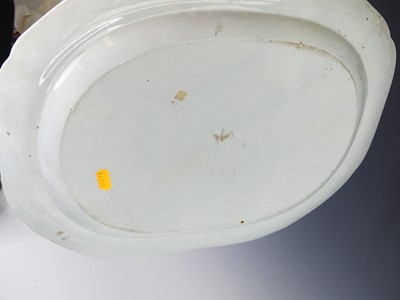 Lot 2046 - A blue and white pearlware meat dish, circa...