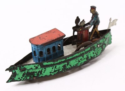 Lot 1991 - Maker Unknown tinplate penny toy boat,...