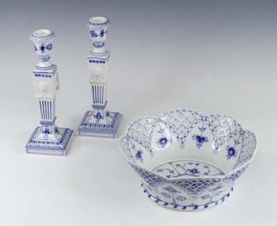 Lot 2092 - A pair of Royal Copenhagen porcelain table...