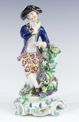 Lot 2116 - A Bow porcelain figure of a gentleman, circa...