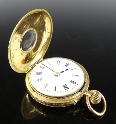 Lot 2672 - A lady's continental 18ct gold cased half...