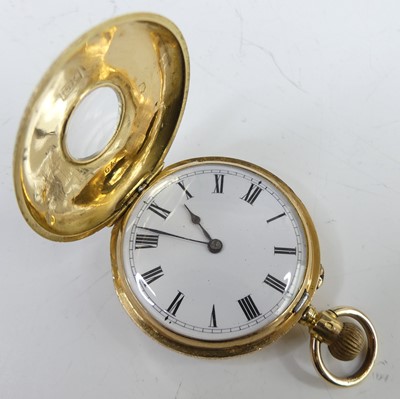 Lot 2674 - A lady's continental 18ct gold cased half...