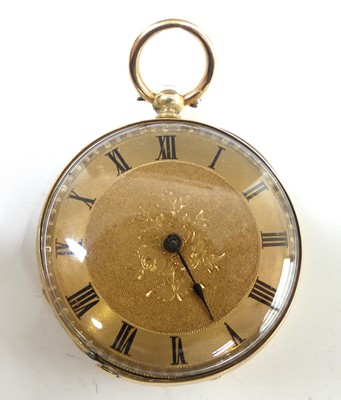 Lot 2683 - A continental 14ct gold open face pocket watch,...