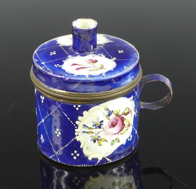 Lot A South Staffordshire enamel bougie box, late...