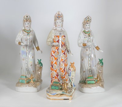 Lot 137 - Three Dulevo porcelain figures of the Mistress...