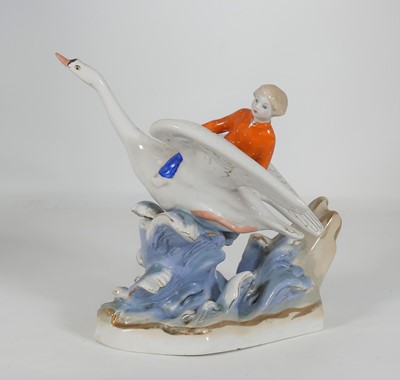 Lot 138 - A Dulevo porcelain figure of the Goose who...