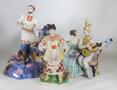 Lot 140 - Three Kiev porcelain figures, circa 1960s, to...