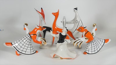 Lot 141 - A collection of Verbilki stylised porcelain...