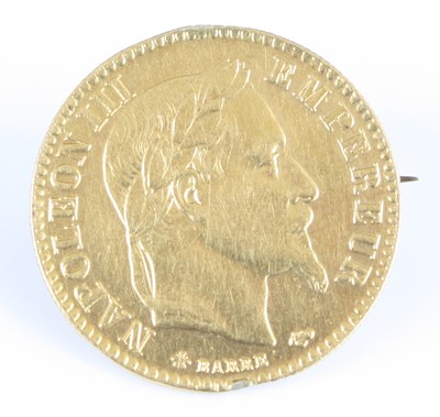 Lot 3467 - France, 1865 gold 10 francs, obv: Napoleon III,...