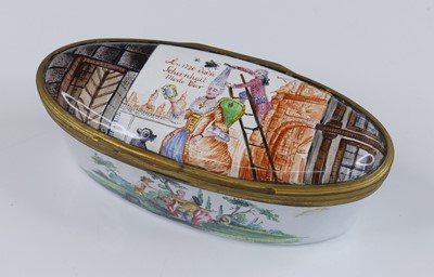 Lot 2393 - A German enamel oval box, 18th century,...