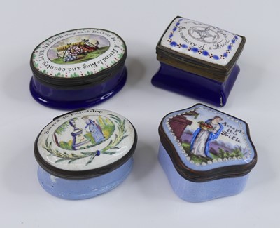 Lot 2367 - A South Staffordshire enamel patch box, late...