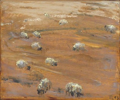 Lot 264 - Tory Lawrence (1938-2024) - Sheep on Stubble,...