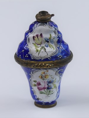 Lot 2348 - A South Staffordshire enamel combined scent...