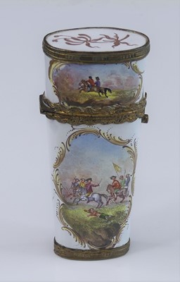 Lot A South Staffordshire enamel etui, late 18th...