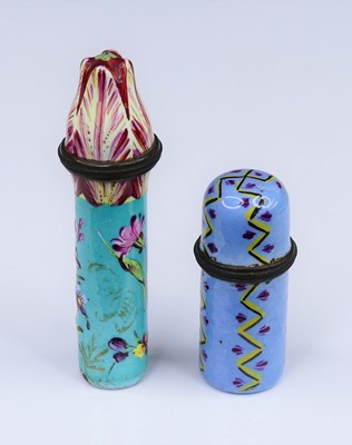 Lot 2346 - A South Staffordshire enamel scent bottle etui,...