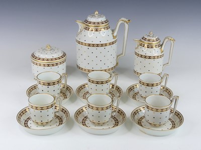 Lot 2103 - A Vienna porcelain six-place coffee service,...