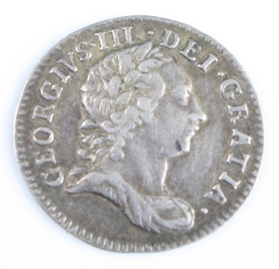 Lot 3318 - Great Britain, 1762 threepence, obv: George...