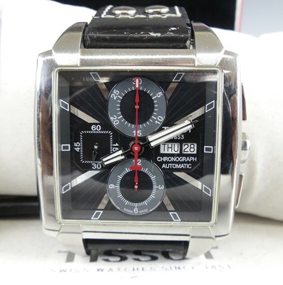 Lot 2743 - A gent's Tissot Quadrato steel cased...