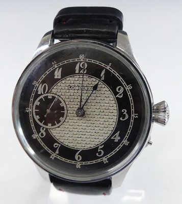 Lot 2745 - A gent's Longines steel cased oversize...