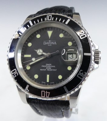 Lot 2746 - A gent's Davosa steel cased diver professional...