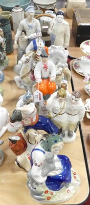 Lot 148 - A collection of eight Soviet porcelain figures...