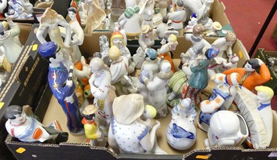 Lot 154 - A collection of Soviet porcelain figures, to...